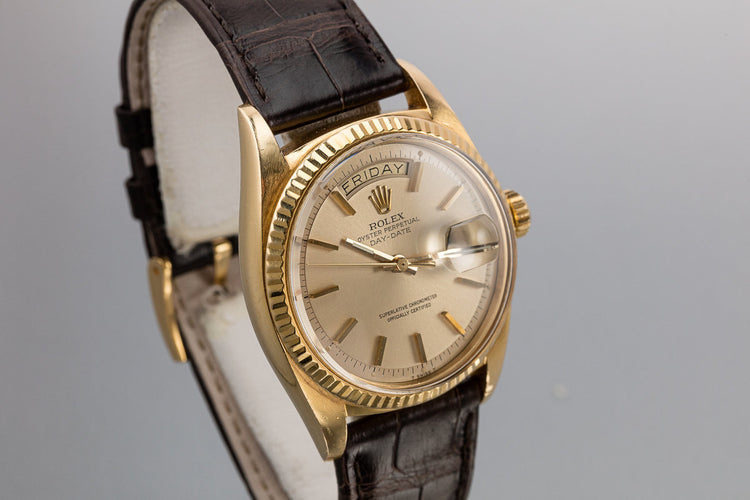 1972 Rolex 18K YG Day-Date 1803 Champagne Dial