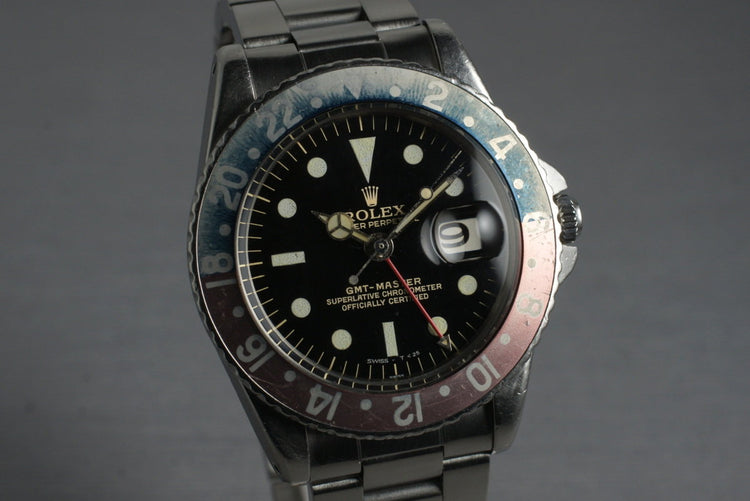 1963 Rolex GMT 1675 PCG with Glossy Gilt Double Swiss Dial