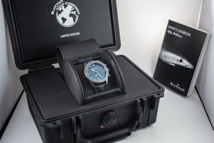 Blancpain Fifty Fathoms Bathyscaphe Ceramic Flyback Chronograph Ocean Commitment 07825 with Box and Papers