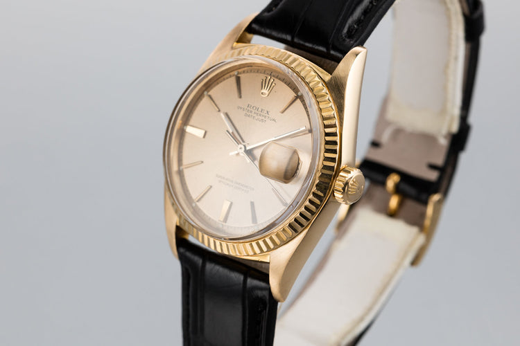 1963 Rolex 18K Yellow Gold DateJust 1601 with Box and Papers