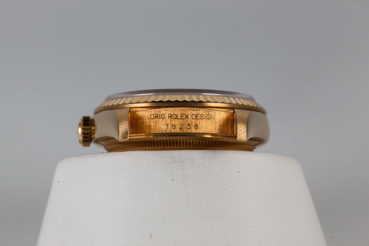 1995 Rolex 18K YG Day-Date 18238 Blue Dial with Box and Papers