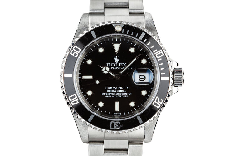 1999 Rolex Submariner 16610 SWISS Only Dial with Box and Papers