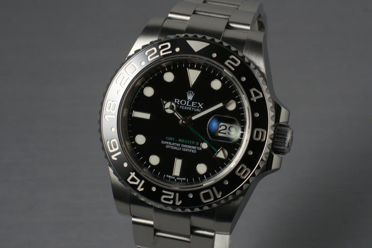 2013 Rolex GMT II 116710 with Box and Papers