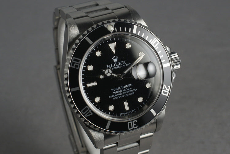 1991 Rolex Submariner 16610 with RSC Service Papers