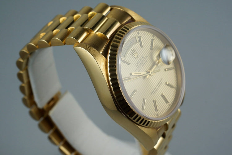 1984 Rolex YG Day-Date 18038 Tapestry Dial