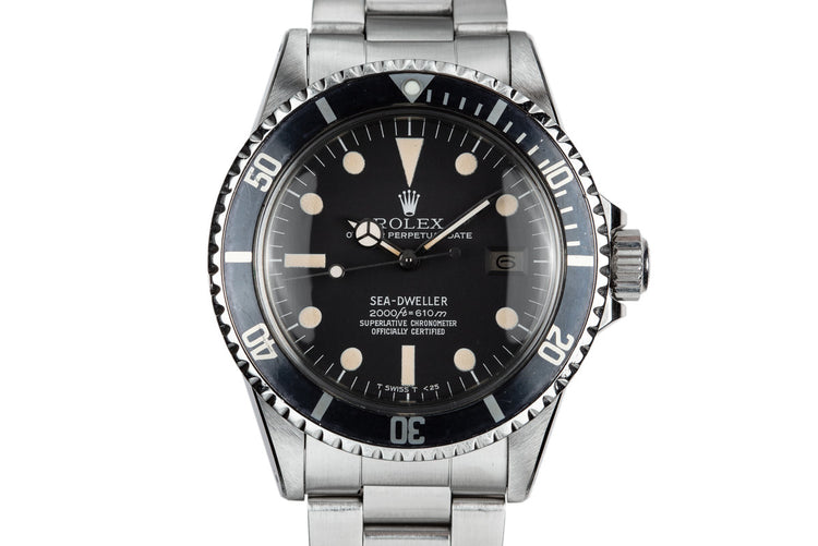 1978 Rolex Sea-Dweller 1665 Rail Dial with Box and Papers