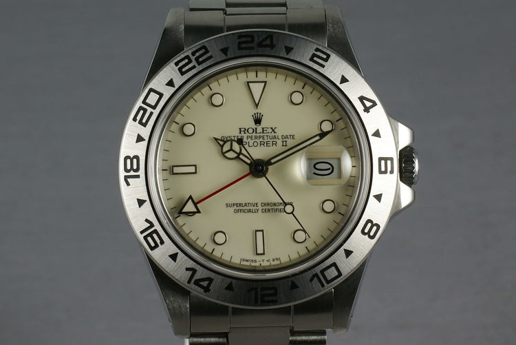 Rolex Explorer II 16550 Cream Rail Dial with service papers