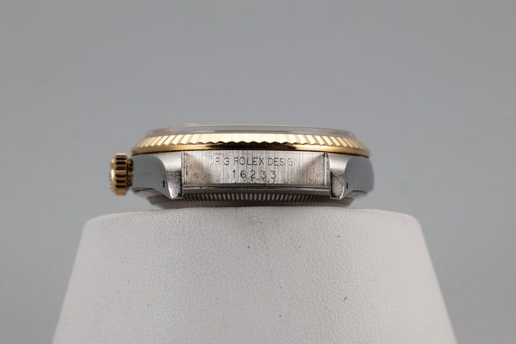 1990 Rolex Two Tone DateJust 16233 Blue Vingette Diamond Dial with Box and Papers