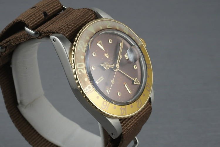 Rolex GMT Two Tone 1675 with root beer nipple dial with faded insert