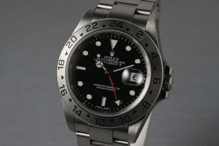 2000 Rolex Explorer II 16570 Black Dial with Box and Papers