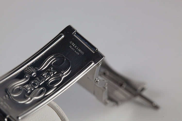 1959 Rolex Submariner 5512 with Tropical Gilt Chapter Ring Dial, Red Triangle Bezel, and Big Logo Stretch Bracelet