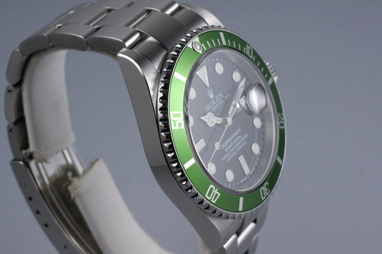 2003 Rolex Green Submariner 16610LV with Box and Papers ‘Y Serial Full Set’