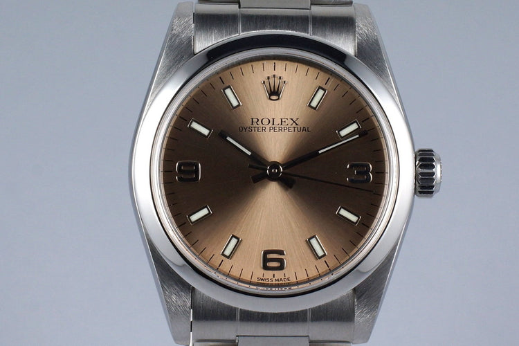2002 Rolex MidSize Oyster Perpetual 77080 Salmon Dial