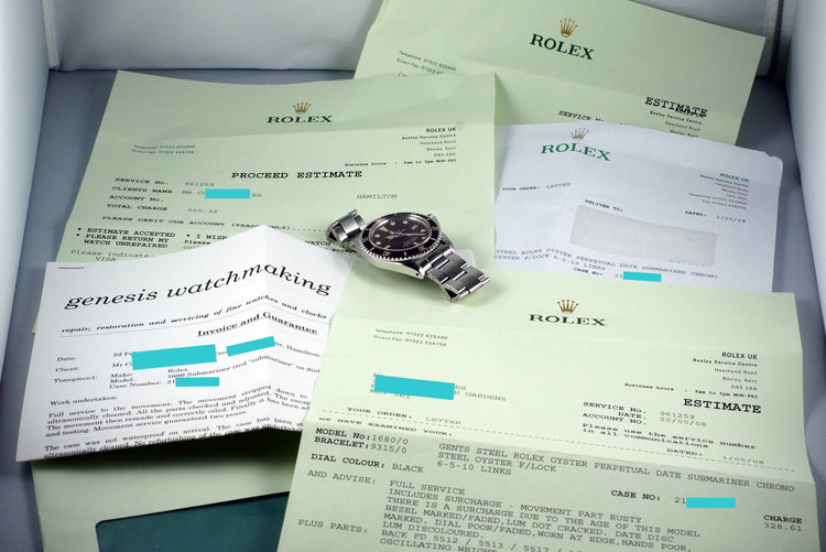 1969 Rolex Red Submariner 1680 Meters First Mark II BROWN dial with RSC Papers