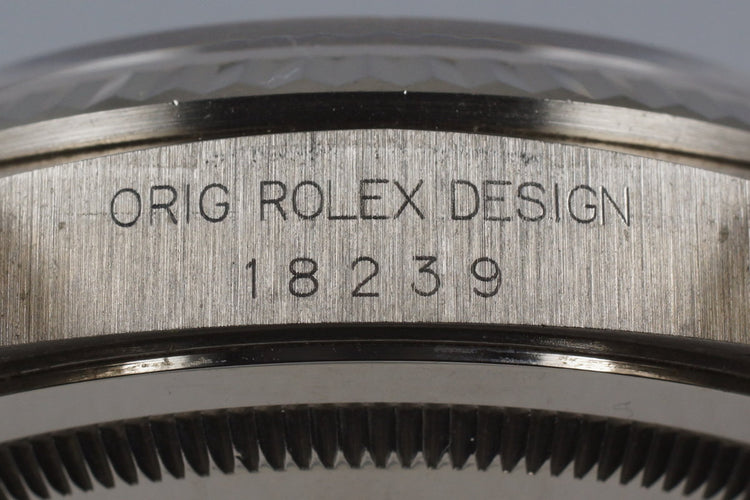 1994 Rolex WG Day-Date 18239 Factory Silver Diamond Dial
