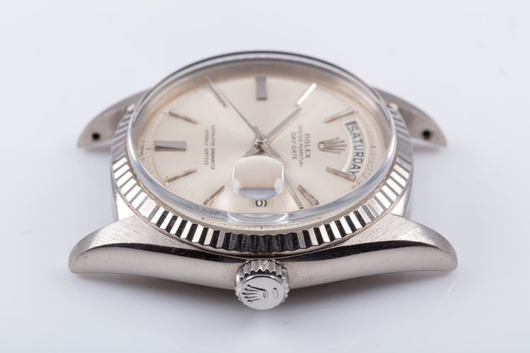 1965 Vintage Rolex 18K WG Day-Date 1803 Silver Door Stop No Lume Dial