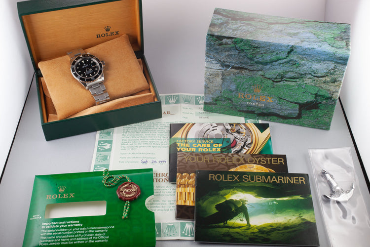 1999 Rolex Submariner 16610 SWISS Only Dial with Box and Papers