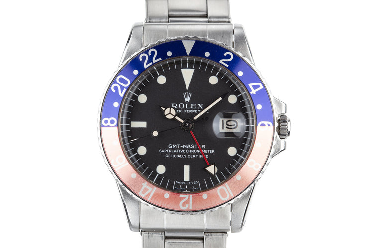 1971 Rolex GMT-Master 1675 with Faded "Pepsi" Bezel Insert