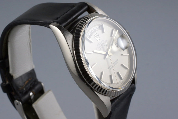 1968 Rolex WG Day-Date 1803 Silver Non-Luminous Dial