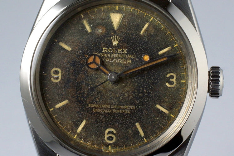 1962 Rolex Explorer 1 1016 Tropical Glossy Gilt Chapter Ring Dial