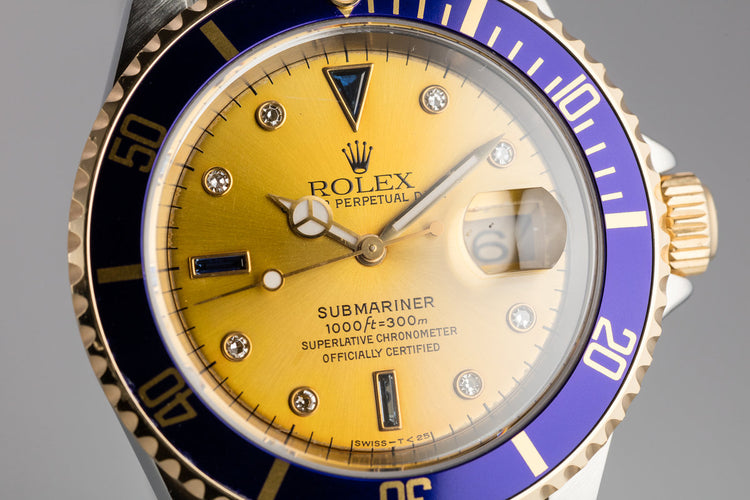 1995 Rolex Two-Tone Submariner 16613 with Champagne Serti Dial