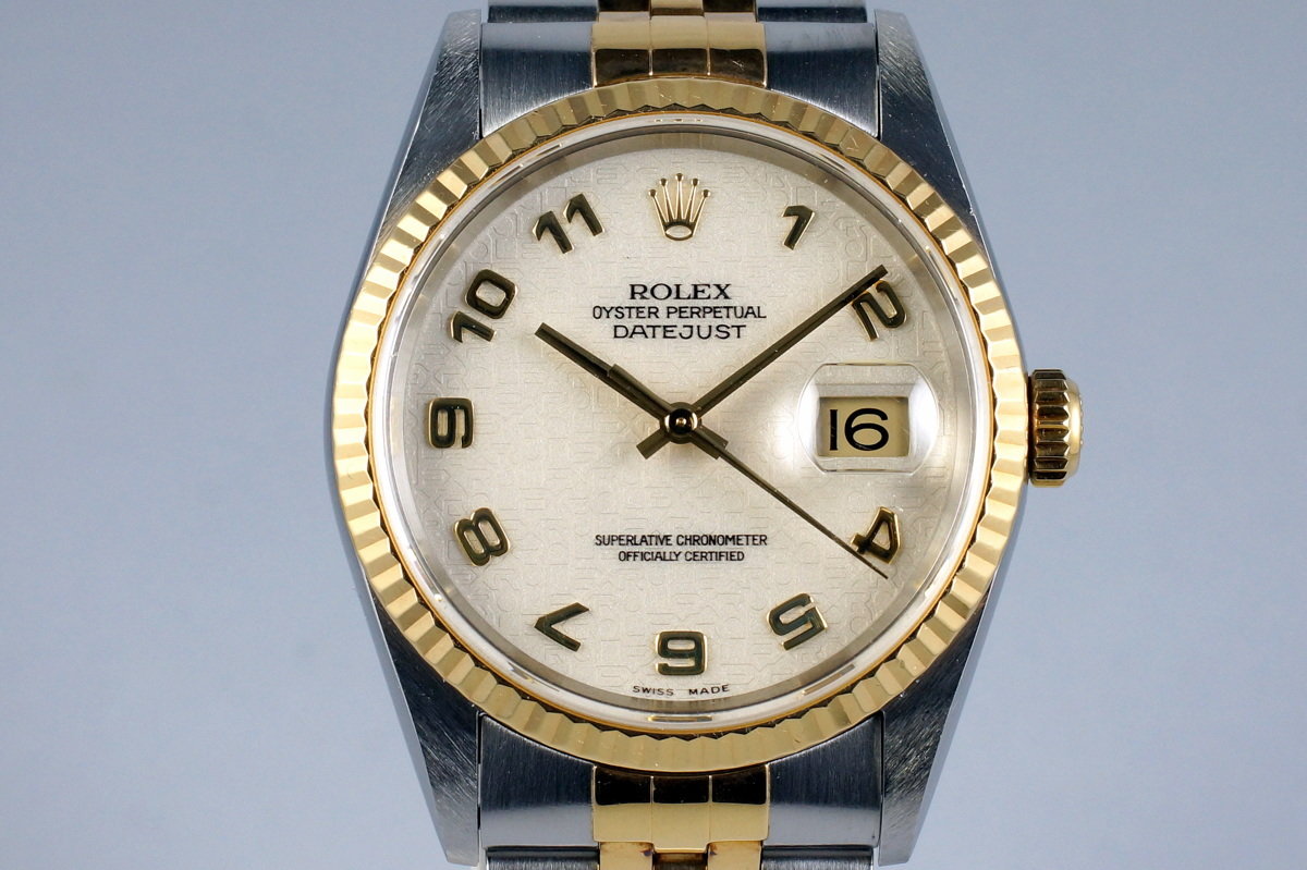 HQ Milton - 2000 Rolex Two Tone DateJust 16233 Cream Jubilee