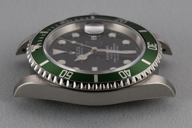 Mint 2004 Rolex Anniversary Submariner Green 16610 with Box and Papers