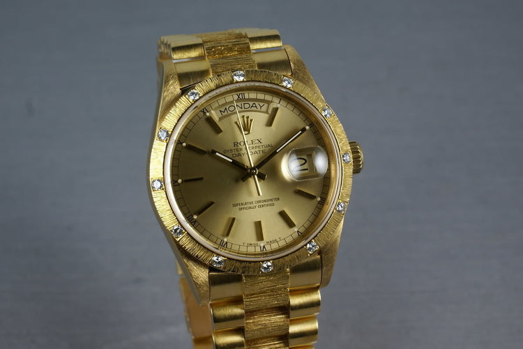 President 18108 bark finish with Factory Bark Diamond Bezel