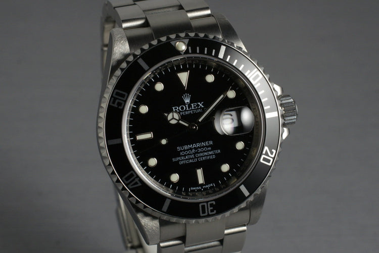 2007 Rolex Submariner 16610 with Box and Papers