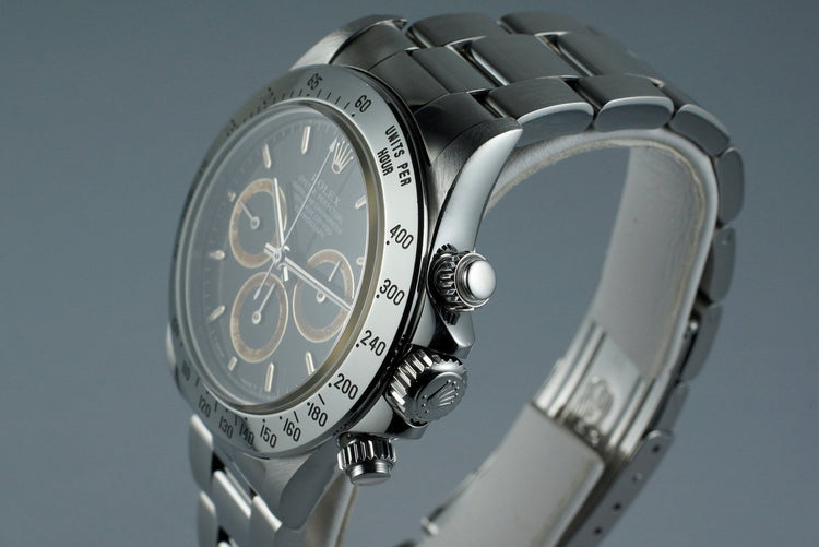 1993 Rolex SS Zenith Daytona 16520 Black Patrizzi Dial