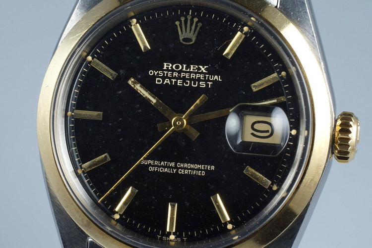 1971 Rolex Two Tone DateJust 1600 Glossy Gilt Black Dial