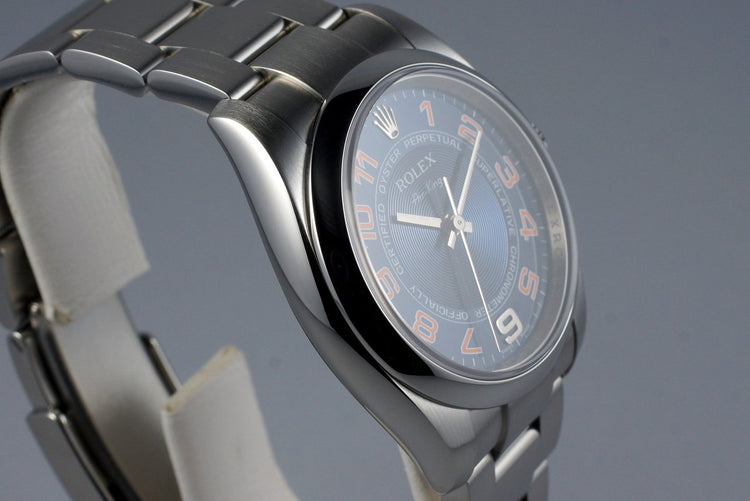 2007 Rolex Air King 114200 Blue Arabic Dial