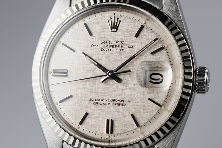 1971 Rolex DateJust 1601 Linen Dial with Box and Papers