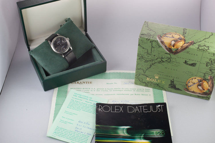 1972 Rolex Datejust 1603 with Grey Sigma Dial with Box and Papers