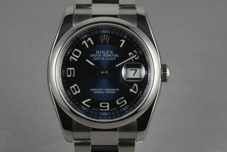 2007 Rolex Datejust 116200 with Blue and Black Arabic Dial