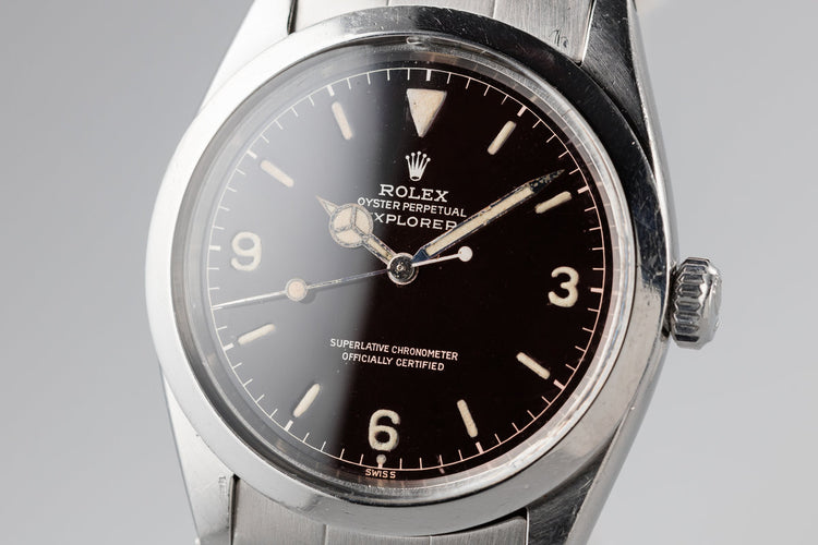 1960 Rolex Gilt Explorer I 1016 with Glossy Dark Brown Chapter Ring Dial