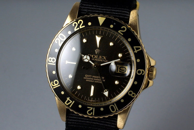 1975 Rolex YG GMT 1675 Black Dial