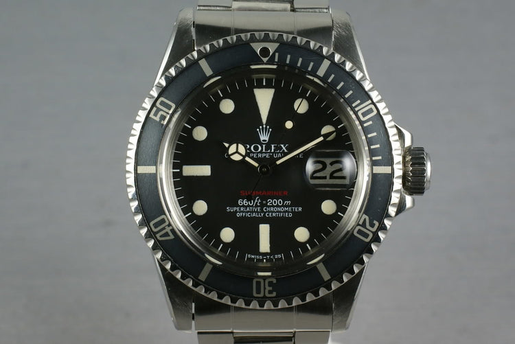 Rolex Red Submariner 1680 with Box, Papers, and RSC Service from 7/20/2011