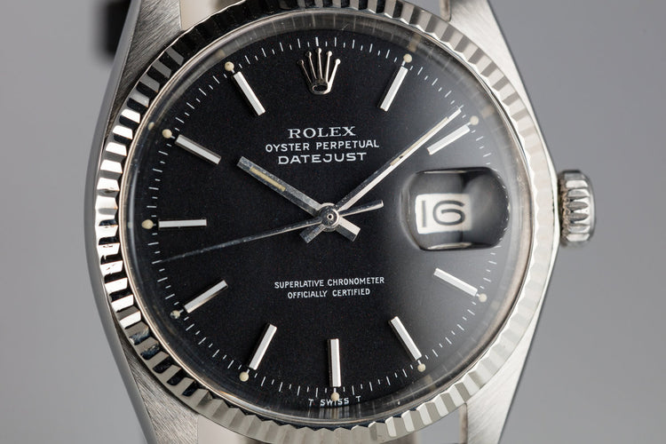 1972 Rolex DateJust 1601 Black "Confetti" dial with Papers