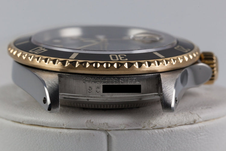 1985 Rolex Two Tone Submariner 16803 Black Dial with Box and Papers