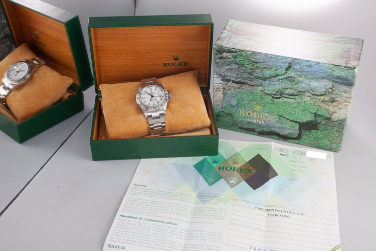 2003 Rolex Explorer II 16570 T White Dial with Box and Papers