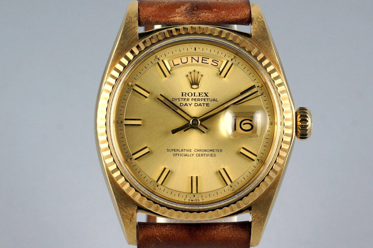 1970 Rolex YG Day-Date 1803 ‘Wide Boy’ Dial