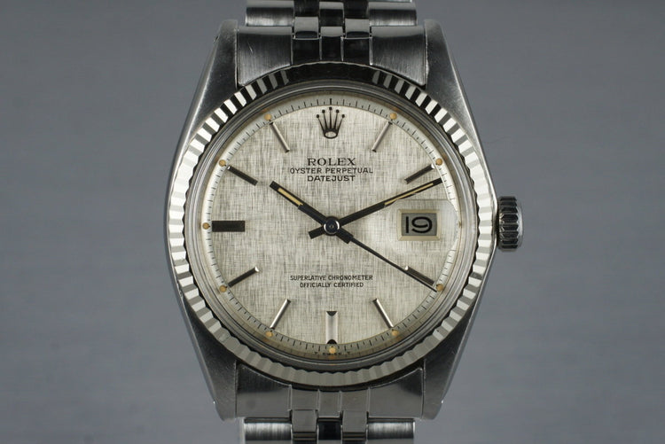 Vintage Rolex DateJust 1601 with Silver Linen Dial