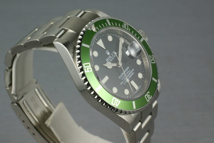 Rolex Green Submariner 16610LV Box and Papers