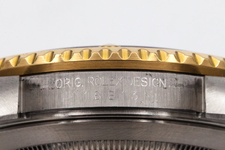 2000 Rolex Two Tone Submariner 16613 with Rolex Service Papers