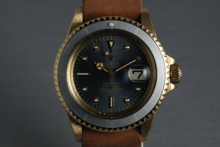 1979 Rolex 18K Submariner 1680 with Faded Blue Dial and Bezel