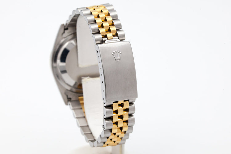 2003 Rolex Two Tone DateJust 16233 Cream Roman Pyramid Dial