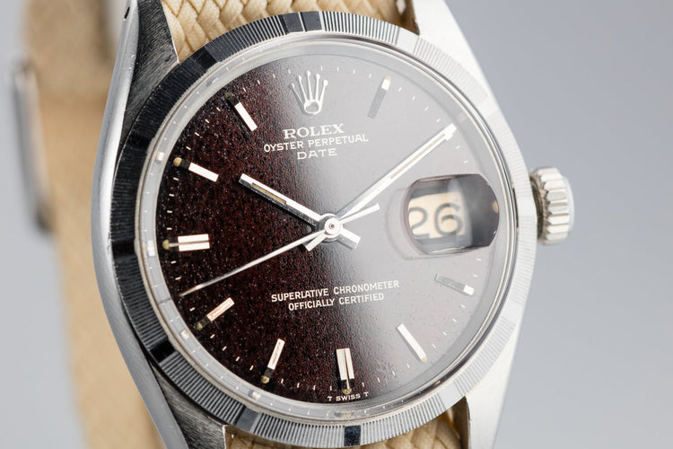 1967 Rolex Date 1500 Gilt Dial with Deep Ruby Tropical Patina