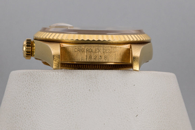 1991 Rolex 18K YG Day-Date 18238 Champagne Diamond Dial with Papers