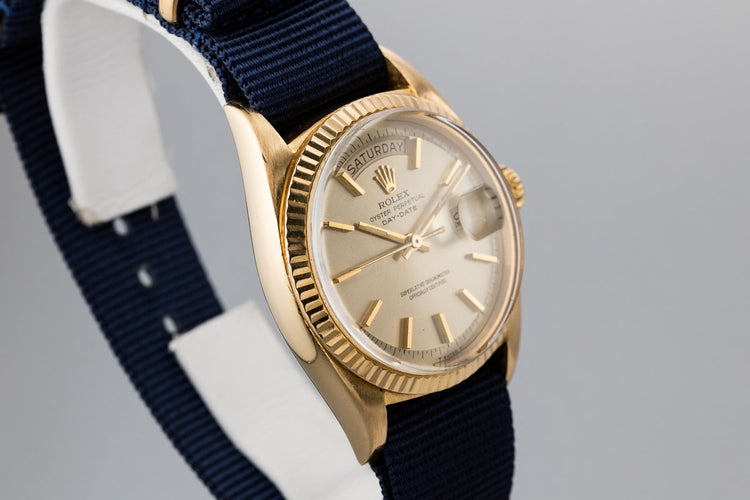 1969 Rolex 18K YG Day-Date 1803 Champagne Dial with Double Punch Papers and Box